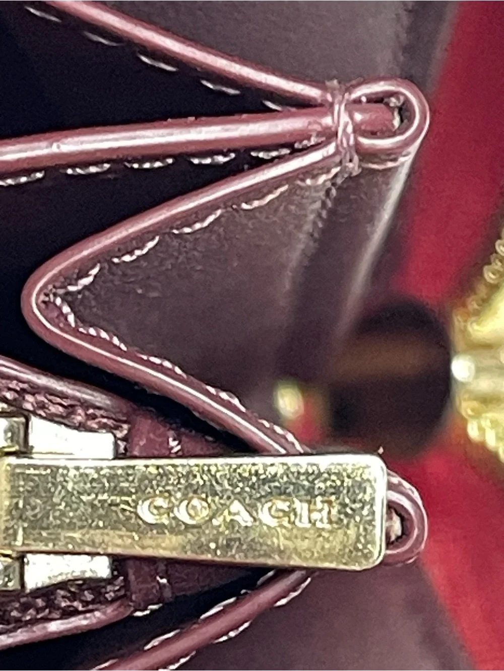 Coach Signature Zip Wallet in Rich Red with Gold Hardware